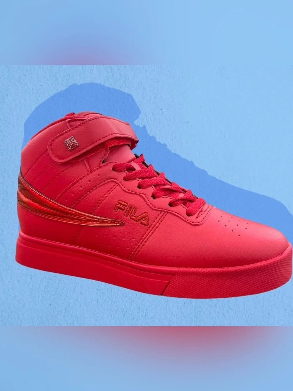 FILA Vulc 13 Chrome All Red High Top Men's Size 10.5 - Like New!